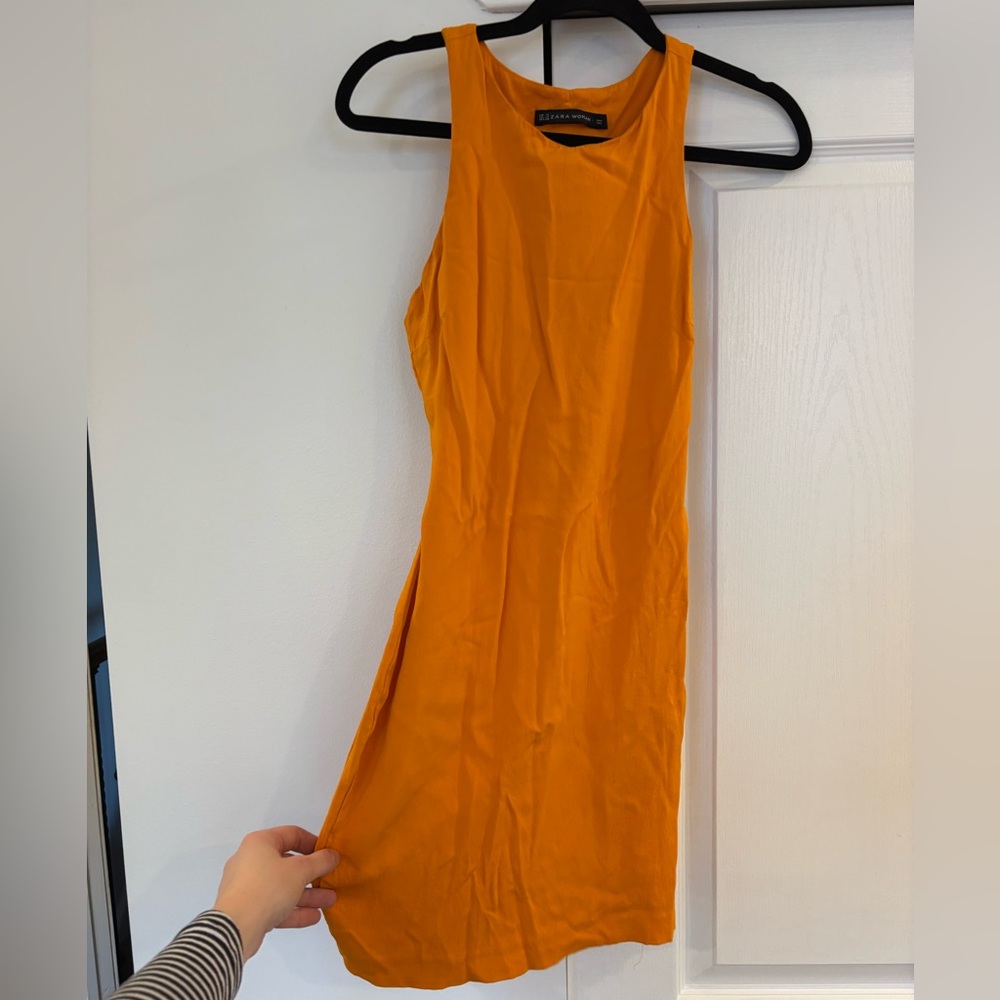 Zara Orange Midi Dress